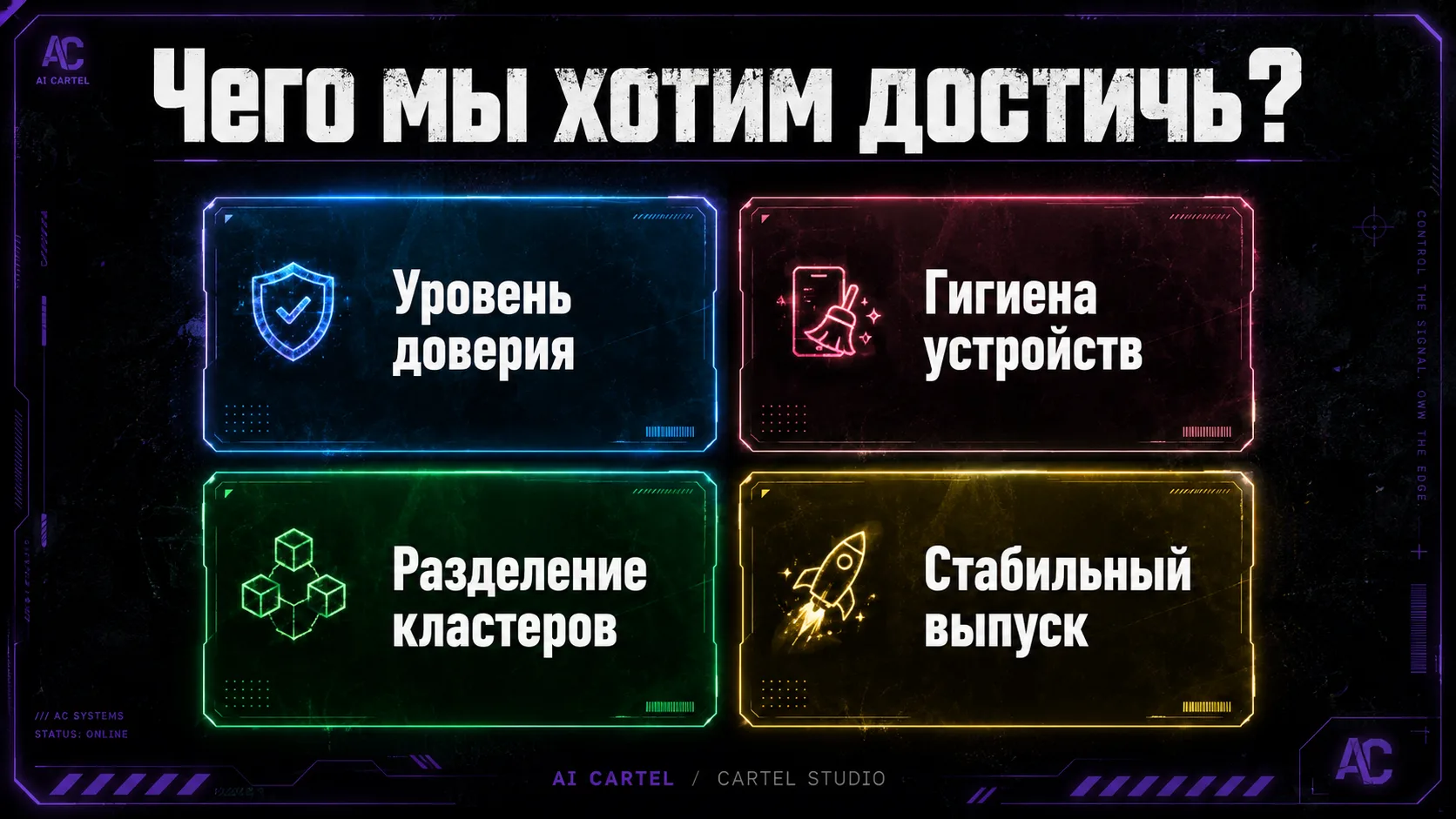 Чего мы хотим достичь: уровень доверия, гигиена устройств, разделение кластеров и стабильный выпуск Instagram контента.